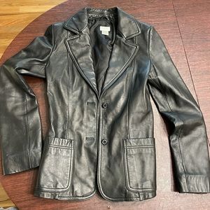 Genuine leather blazer